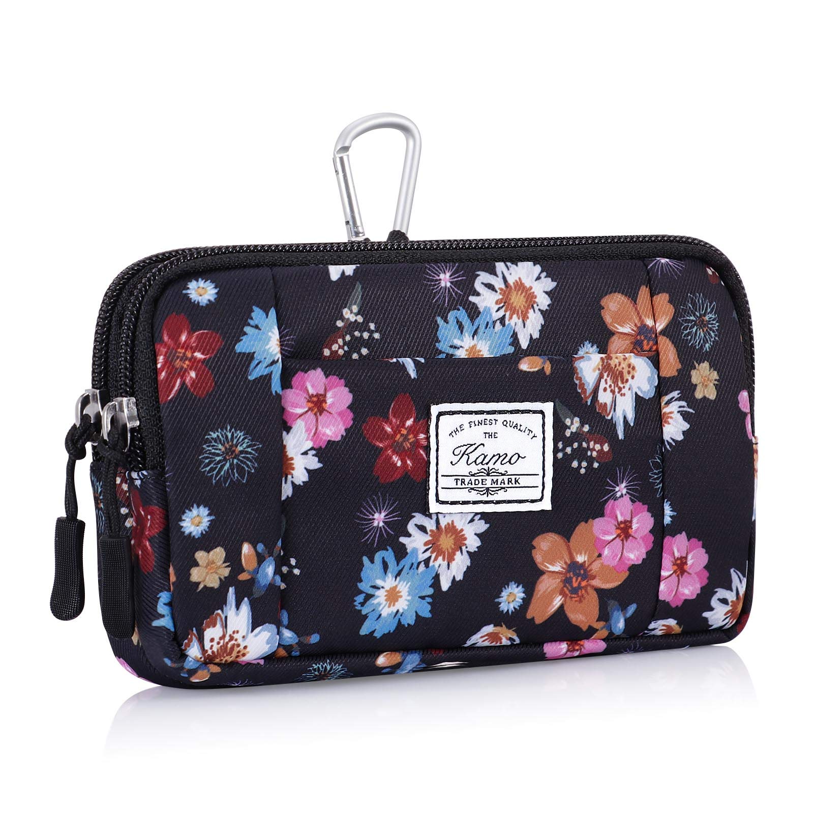 KAMO Multipurpose Canvas Horizontal Smartphone Pouch Cell Phone Holster with Belt Loop Pouch Bag Belt Pouches for Women Cellphone Holster for Women &