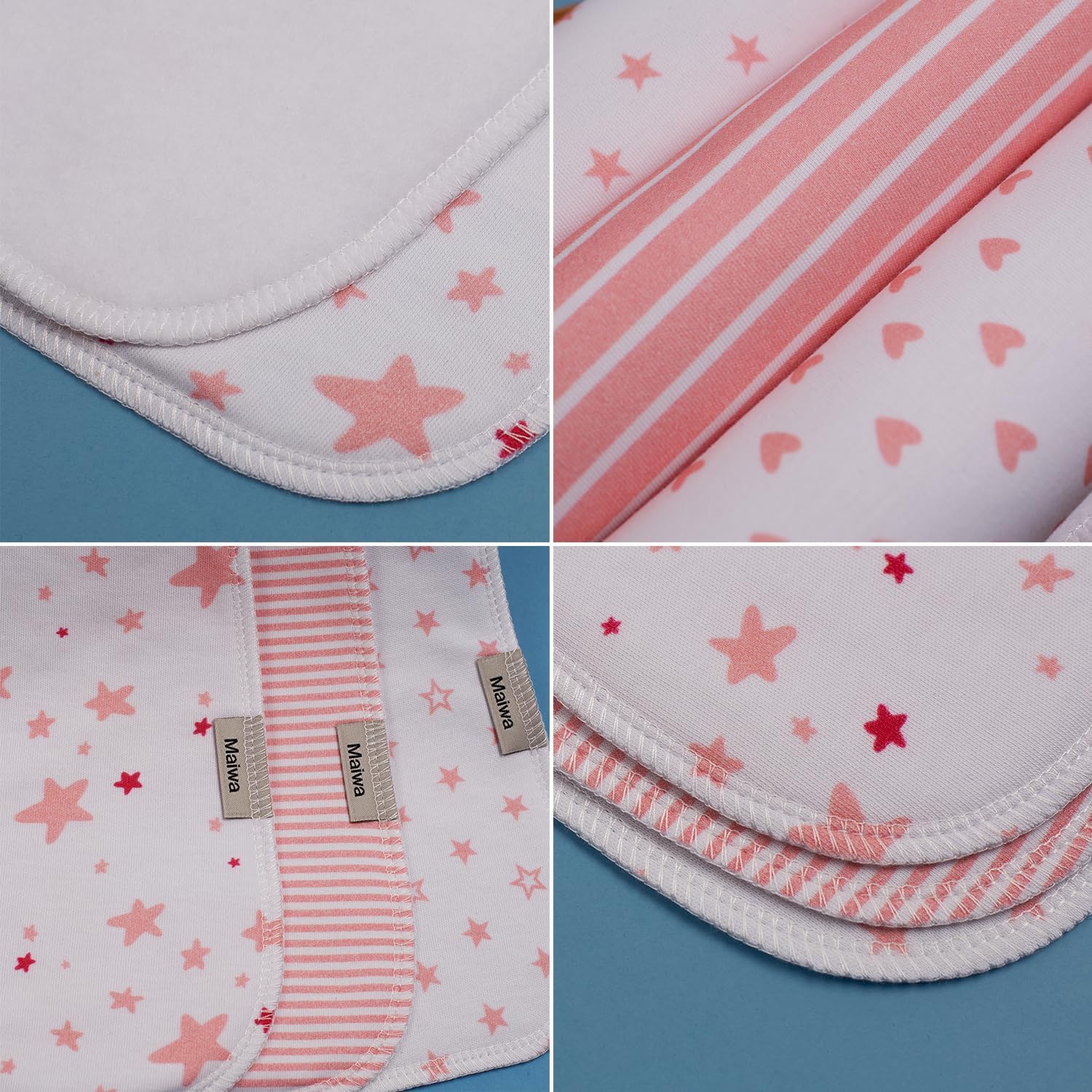 Panni in cotone per ruttino 47x22 cm extra morbidi assorbenti confezione da 5