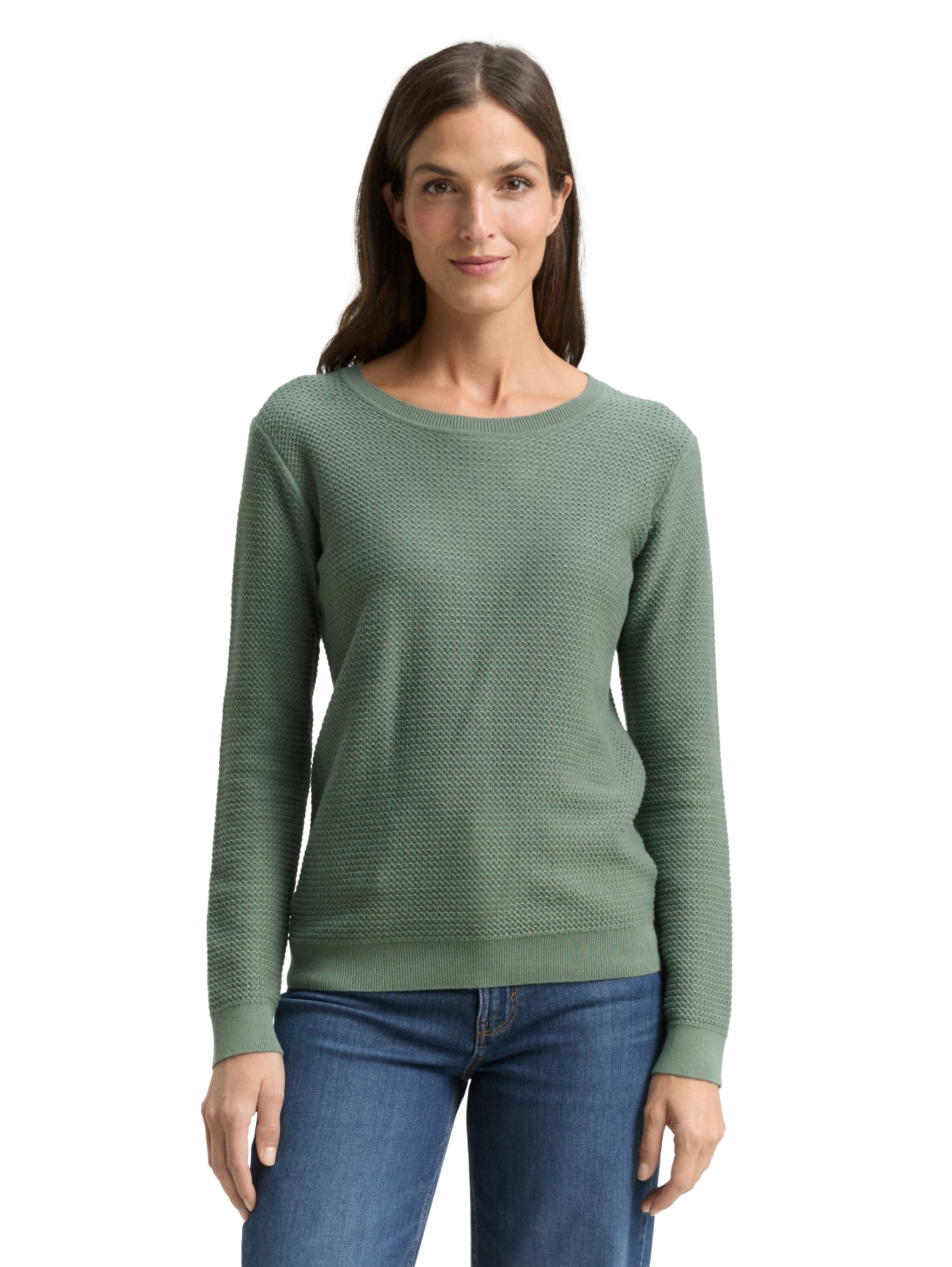 TOM TAILOR Damen Strickpullover mit Rundhalsausschnitt