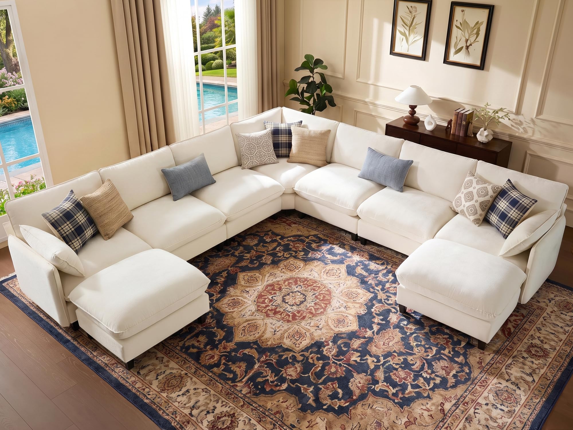 Ihanherry Oversized V-Shaped Modular Sectional
