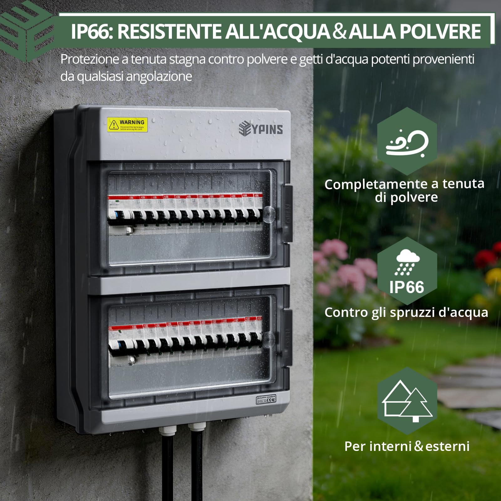 EYPINS Quadro Elettrico 24 Moduli e Coperchio