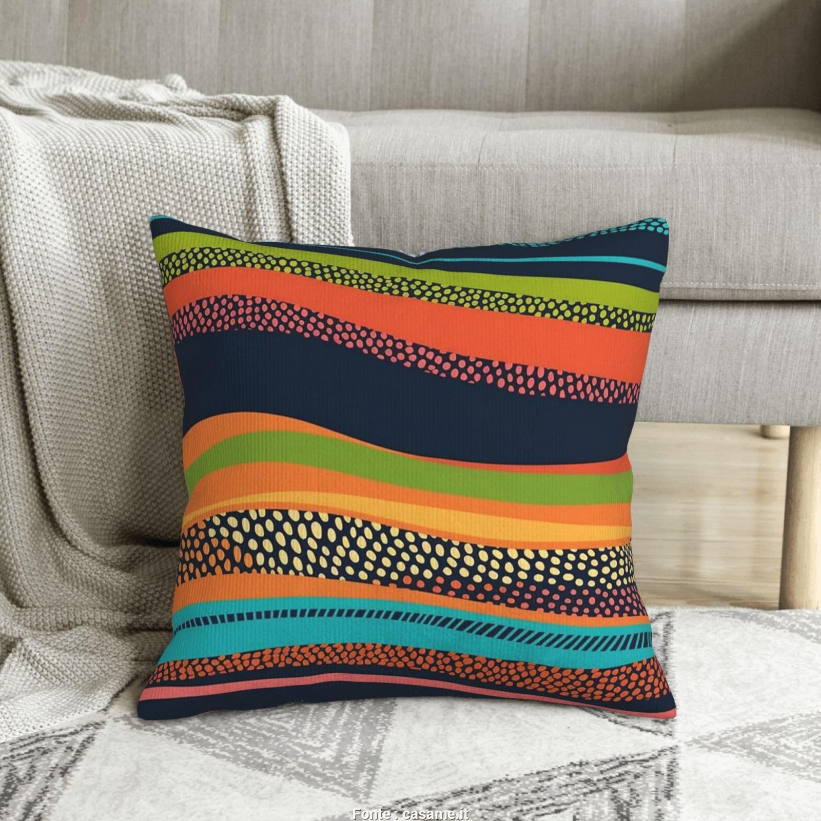Housses de coussin velours côtelé rayé taie de oreiller carrée 40x40 décoration
