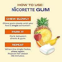 Vista 9 de Nicorette 2 mg de goma de mascar de nicotina para dejar de fumar - Fruit Chill con sabor a ayuda para dejar de fumar, 100