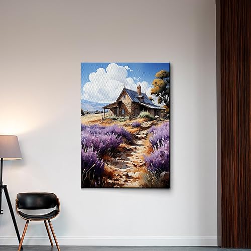 Miniatura 7 de Fields of Lavender, Watercolor Provence Landscape and Lavender Field, Watercolor Prints of Serene Beauty, Canvas, Art Print