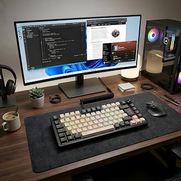 Gameagle%75 RGB Mekanik Gaming Klavye, Full Anti-Ghosting, Dayanıklı ABS Gövde, Örgü Kablolu, Hot Swap, Silinmez Double Shot Tuşlar, 82 Tuşlu Mekanik Oyuncu Klavyesi Mavi Switch KB-09 (Siyah - Beyaz)