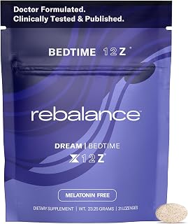 Rebalance Dream – Sleep Mints for Restful Nights – Melatonin Free Lozenges to Help Calm for a Deep Sleep – Sugar-Free, 31 Count (1 Month Supply)
