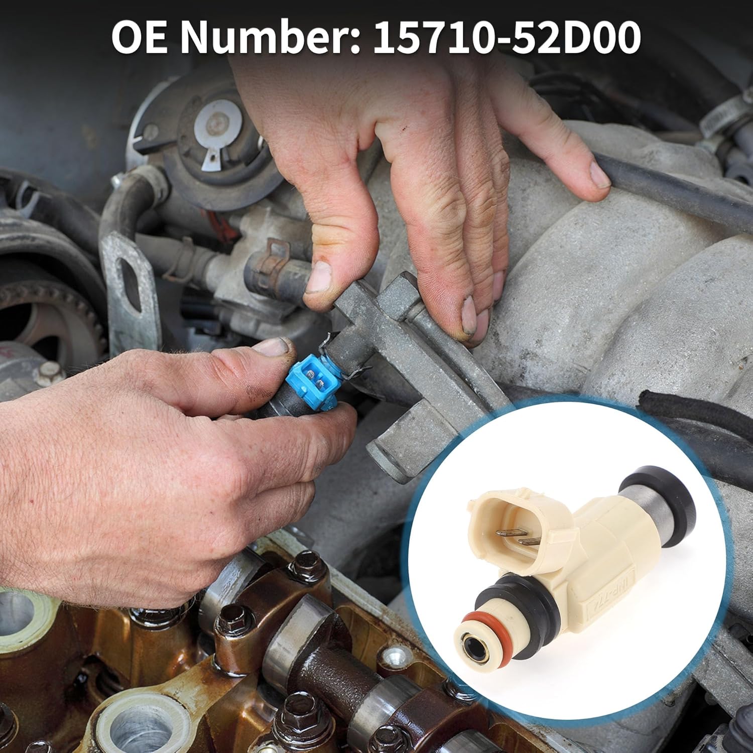 Fuel Injector for Suzuki XL-7 2.7 2002-2006 Flow Match No.15710-52D00 Fuel Nozzle Beige 6 Pcs Automotive Parts