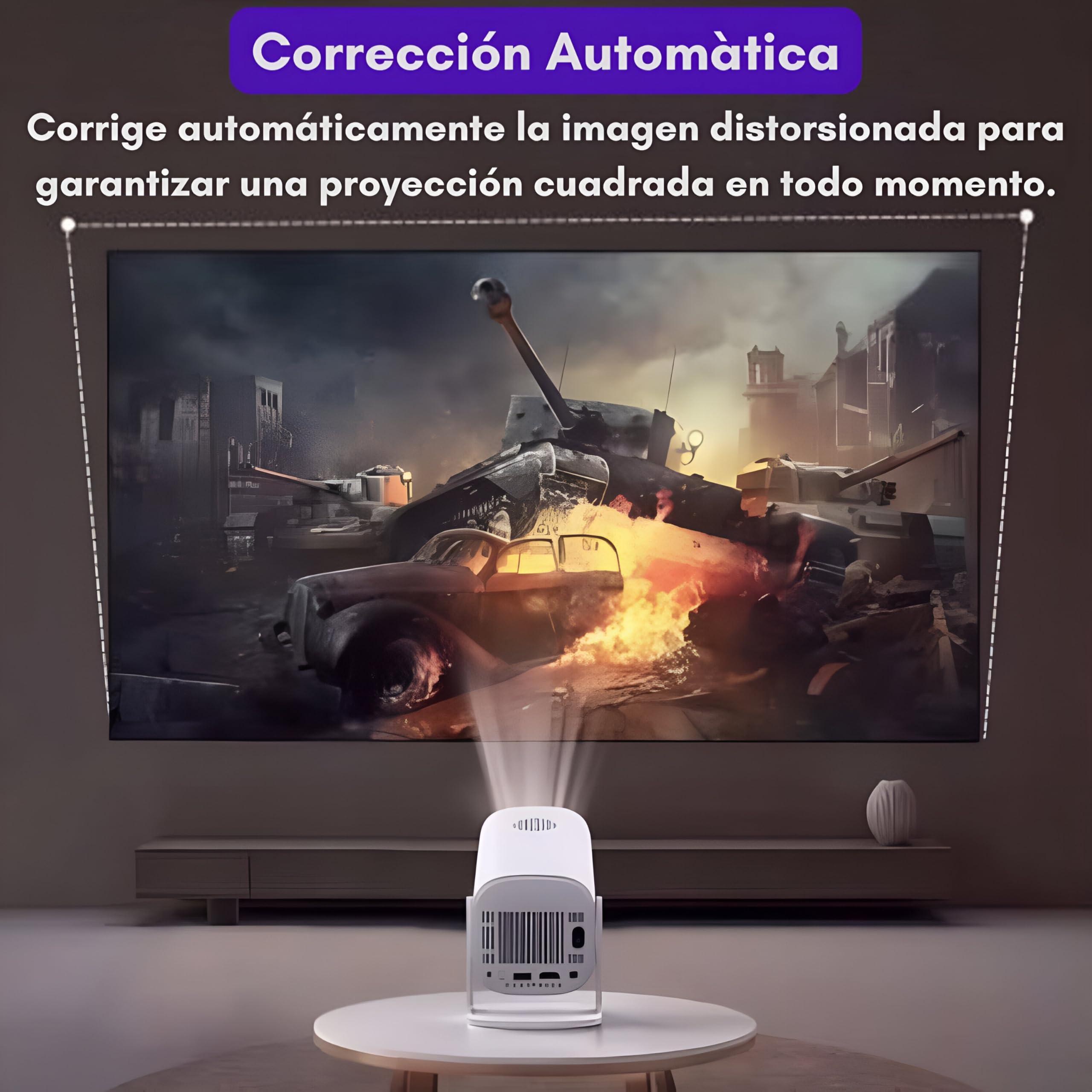 Proyector Consola Retro Integrada con más de 30.000 Juegos - Incluye 2 Mandos Inalámbricos - Android 11 y WiFi 6 - Tarjeta Memoria 64 GB - Calidad HD 1080Px720P con Soporte 4K - Enchufar y Listo