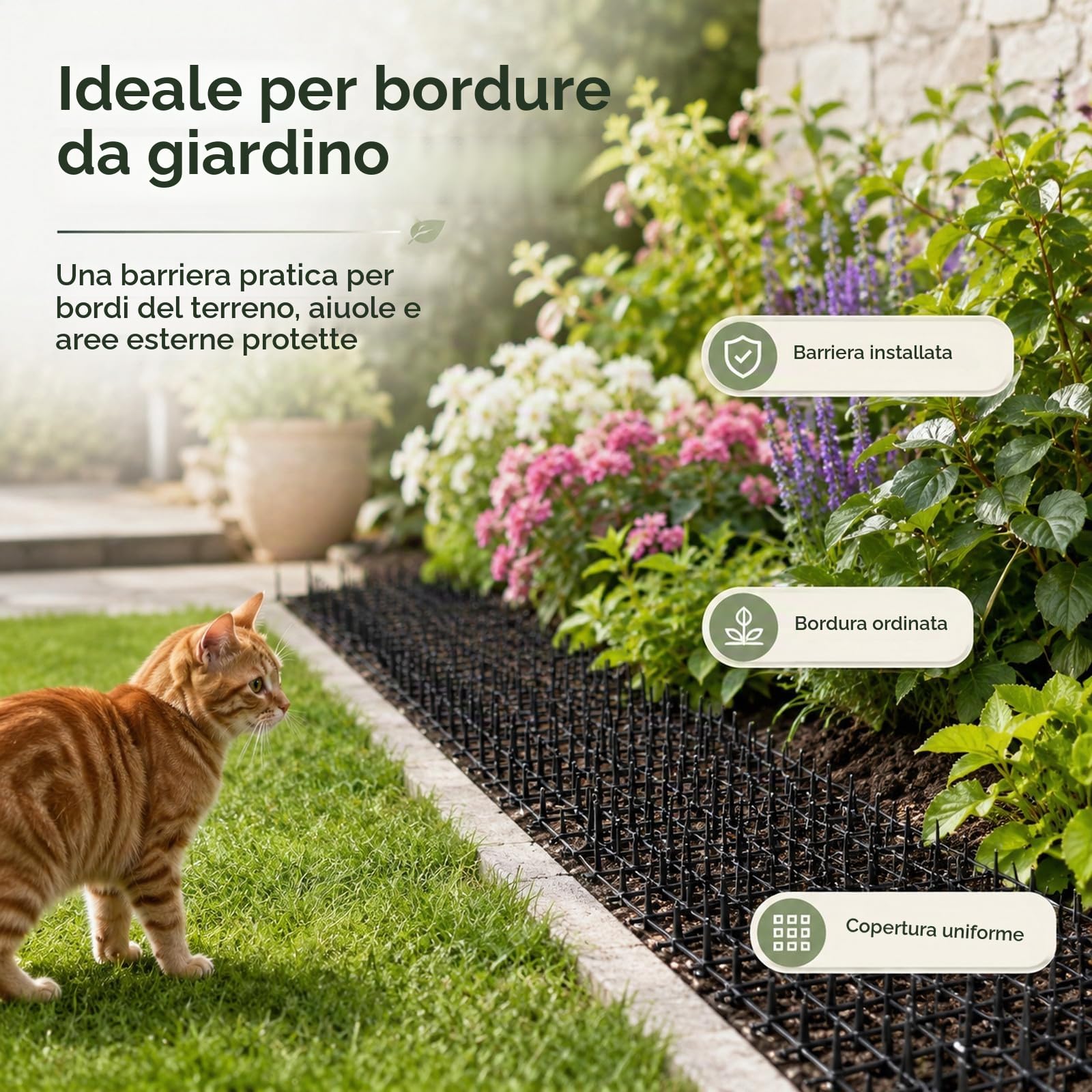 JMIATRY Dissuasori Per Gatti 400 x 30 cm, Tappetino Repellente per Gatti, Picchi Rete Anti Gatto per Animali Selvatici