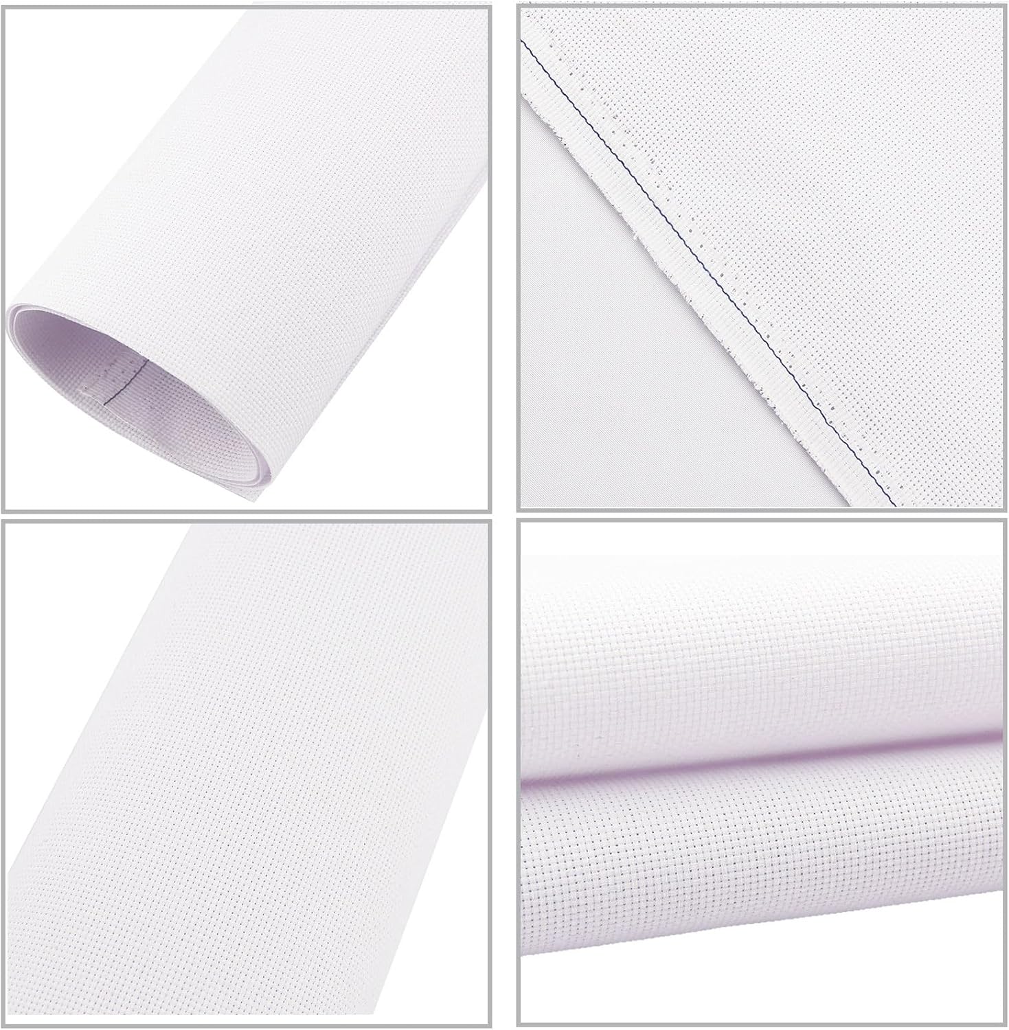 Needlepoint Canvas,14-Mesh Blank White Canvas Cotton, White Cross Stitch Embroidery Fabric for Embroidery, Knit Crochet Projects,16'' X 20''