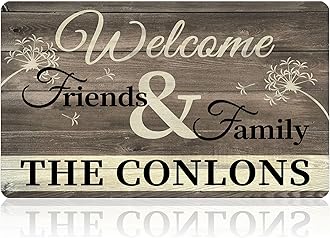 Personalized Monogram Door Mats with Family Name Custom Welcome Door Mat for Front Door with Anti-Slip Backing Personalized Doormat with Initial for Home Entrance Made in USA