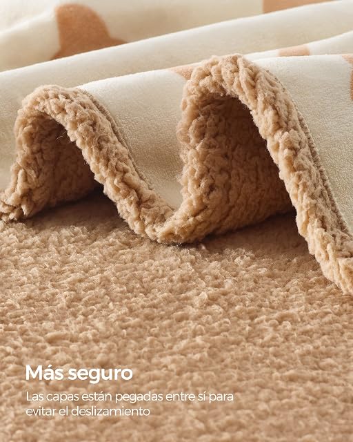 Foto 6 de 8 de Feandrea Manta Impermeable para Perros, Vellón y Franela, para Perros Medianos y Grandes, Gatos, 152 x 127 cm