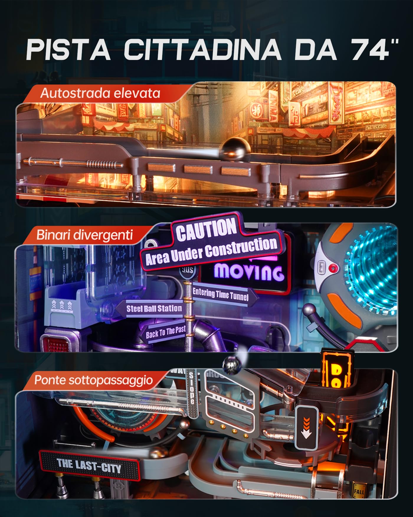 ROBOTIME Puzzle 3D Modellismo da Costruire Adulti Last City Piste per le Biglie, Regali Decorativi per Scrivanie Gaming per Uomini, MR01S
