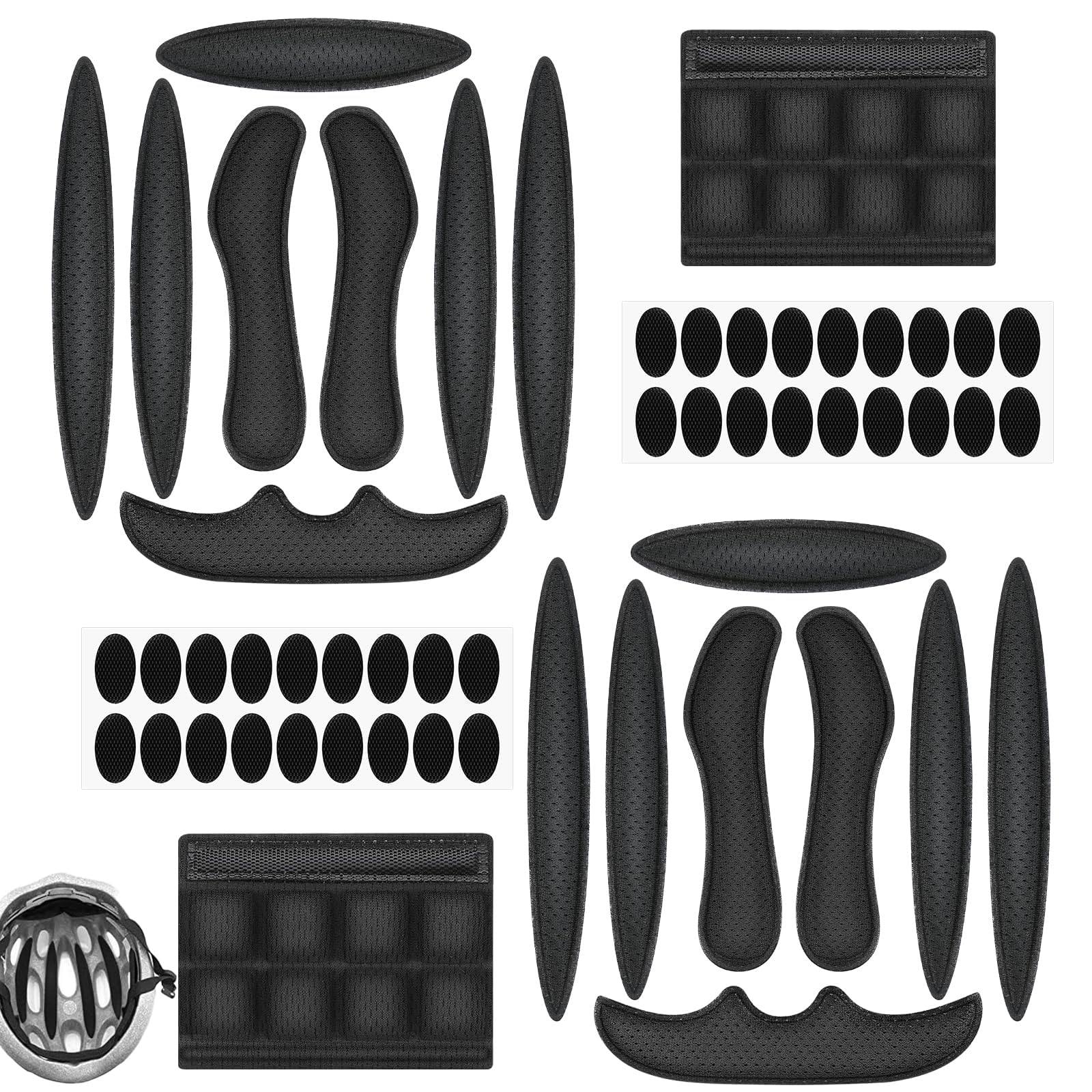 FLEXNOVA Helmpolster Schaumstoff 2 Sets Fahrradhelm Polster Ersatz Fahrrad Helm Polster Universal Fahrradhelm & Zubehör Pads mit Helm Kinnpolster für Kinderhelm Fahrrad Motorrad