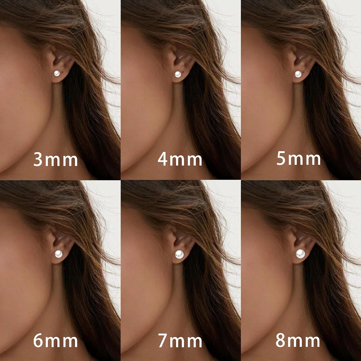 Pearl Earrings for Women, Pearl Earrings Gold Silver for Women, Hypoallergenic Earrings Stainless Steel, Cubic Zirconia Stud Earrings Flatback, Women's Jewellery, with Gift Box image 4