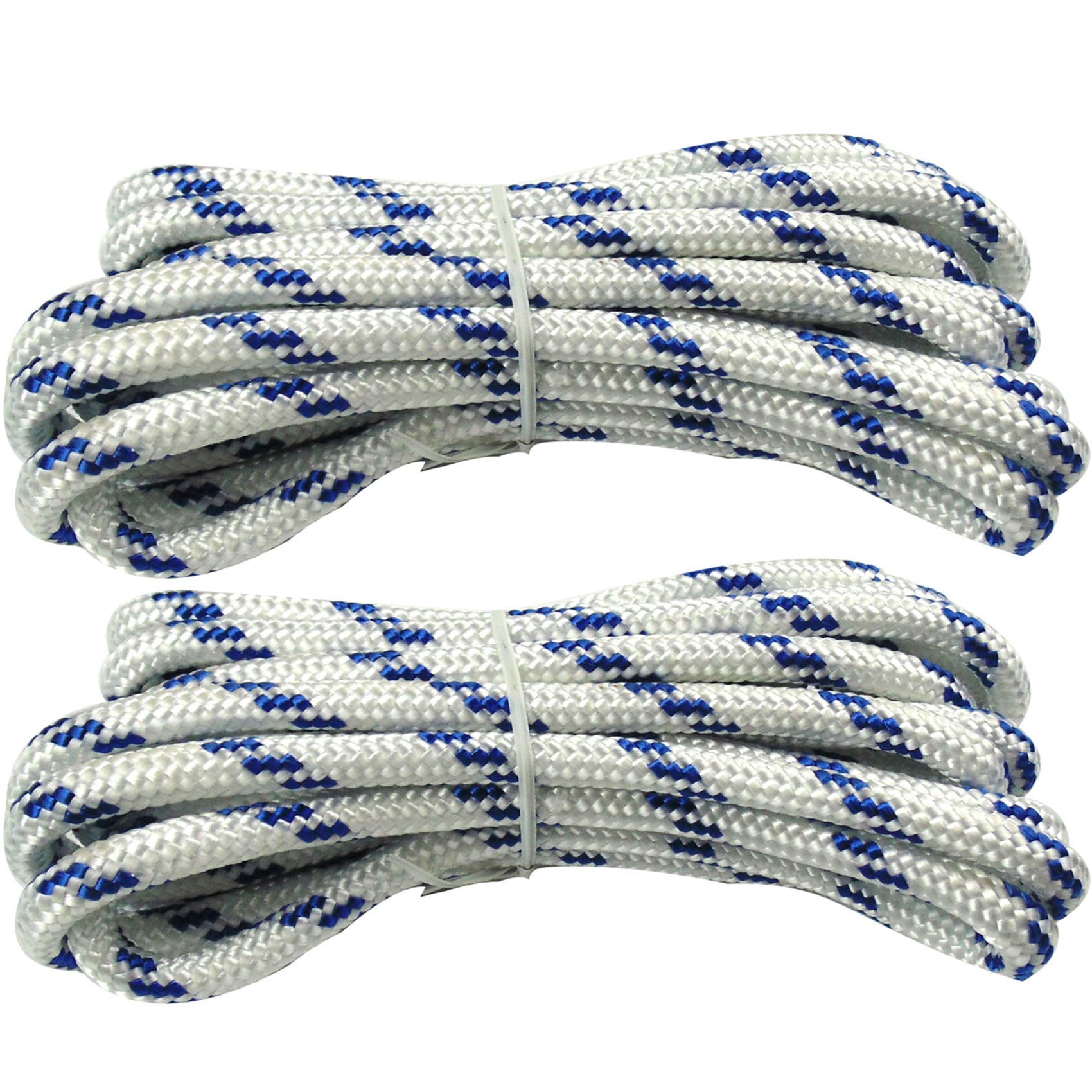 Doppeltes Springseil, 8 mm, 4,1 m x 2 cm (8 m Länge), Nylon, perfekt für Fitnessstudio, Schule, Gruppenspringen, leicht verstellbar, beste Übung für Gewichtsverlust und Gesundheit, 2 Stück