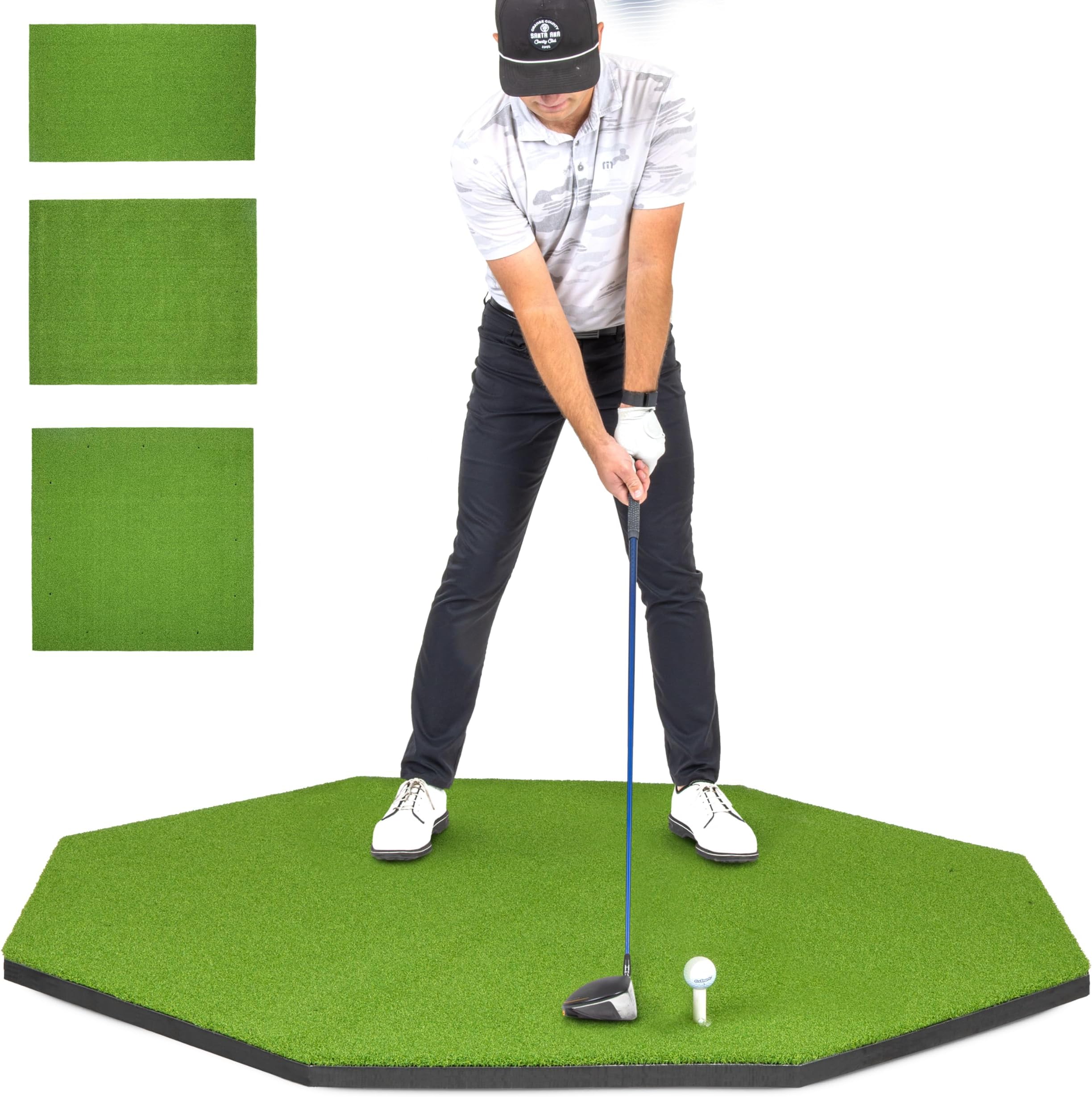 GoSports Golf Hitting Mat Artificial Turf Mat for Indoor/Outdoor Practice Includes 3 Rubber Tees - Standard, PRO, or Elite
