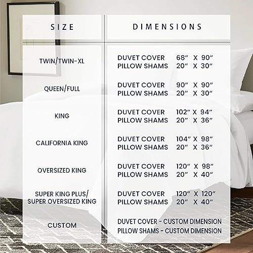 Miniatura 4 de Kotton Culture - Funda de edredón de 120"x 98" para cama extragrande King de 1 pieza, 100% algodón egipcio - Funda de edredón de lujo de 1000 TC de