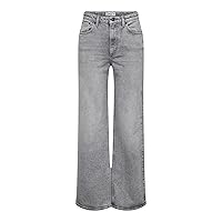ONLY Onljuicy HW Wide Leg Rea707 DNM Noos, Denim Grigio Medio