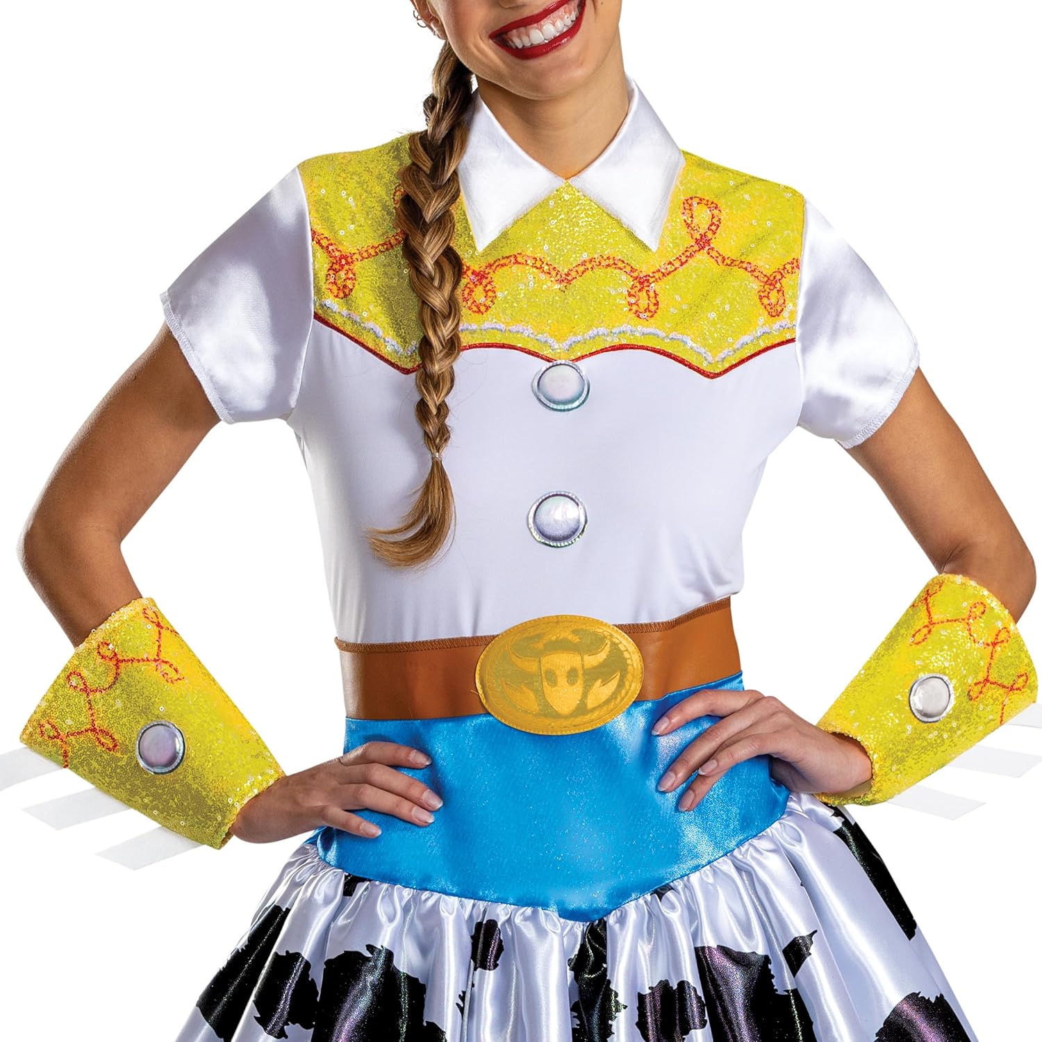 Disney Toy Story Adult Jessie Glam Costume, Officially Licensed Halloween Dress Up Outfit and Accessories