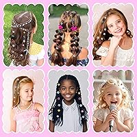 Vista 26 de Kit de sellos de gemas para el cabello, joyas brillantes para el cabello para niñas, herramienta de peinado con diamantes brillantes reutilizables