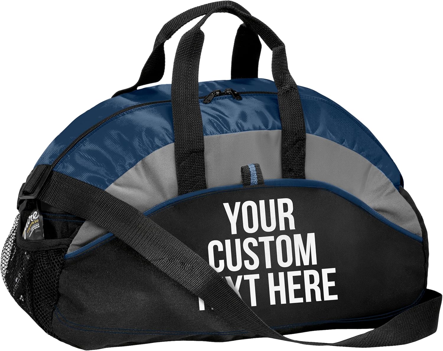 Silverfish Personalized Sport Duffel Bag, Medium Gym Travel Duffle with Shoe Compartment, Custom Name Weekender Overnight Bag for Men & Women