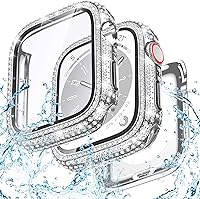 Vista 9 de Goton - Funda impermeable brillante de 1.732 pulgadas para Apple Watch, protector de pantalla SE 3/2/1, Series 6/5/4 de 44 mm, parachoques frontal