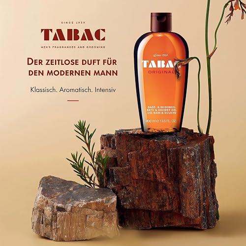 Tabac Original Bath & Shower Gel Duo Set for Men - 2 × 400 ml | Revitalising Body Wash with Classic Spicy, Woody & Musky Fragrance | Cleansing and Nourishing Shower Gel for Smooth, Fresh Skin - 2
