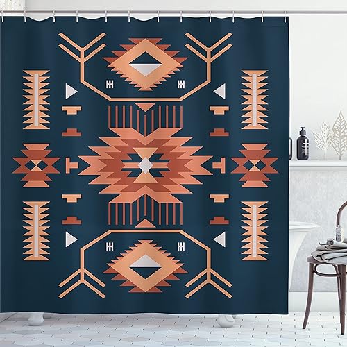 Miniatura 47 de Ambesonne Decor Collection cortina para regadera de baño de poliéster Gris y amarillo,Negro Blanco,Mostaza Camel,Gris carbón amarillo,Crema,Crema