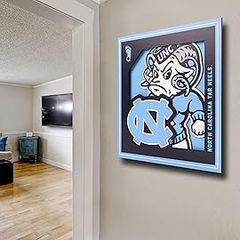 YouTheFan NCAA North Carolina Tar Heels 3D Logo Series Wall Art - 12x12