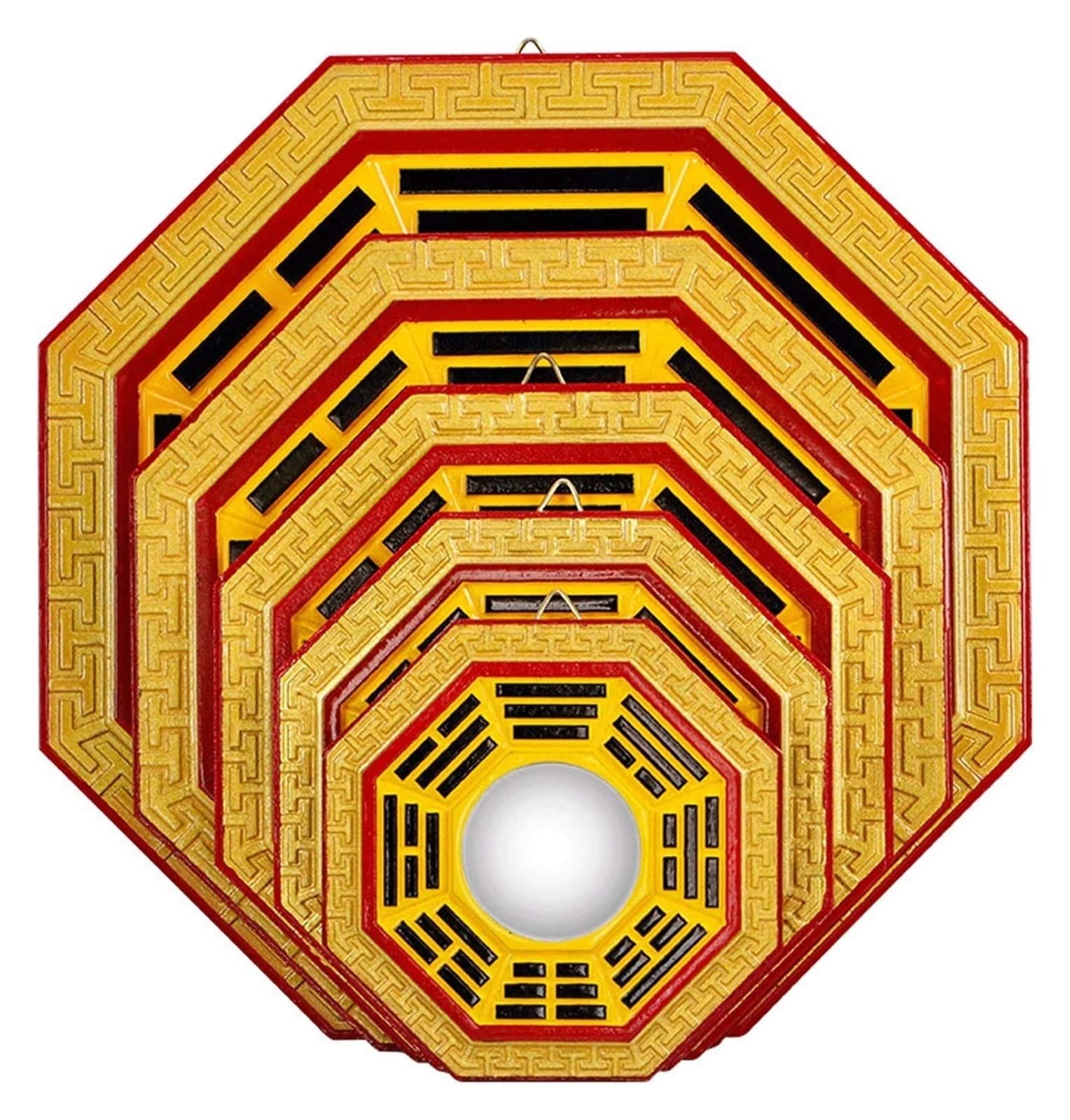 Tradycyjne lustro Bagua, taoistyczne wklęsłe lustro Bagua, tradycyjne lustro chińskie wypukłe lustro Bagua, lustra z drewna brzoskwiniowego Feng Shui, lustro wejściowe do domu, lustro Gossip(23cm)
