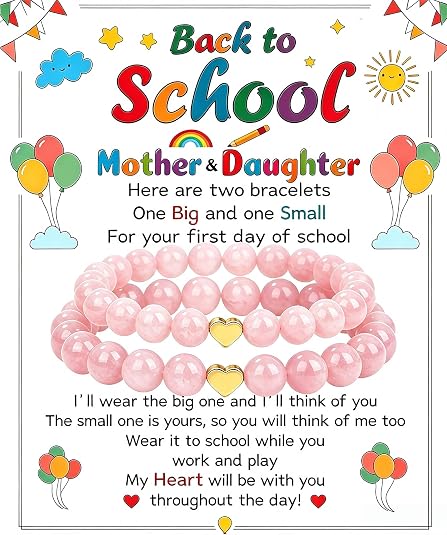 Back to School Bracelets Heart Matching Mommy and Me