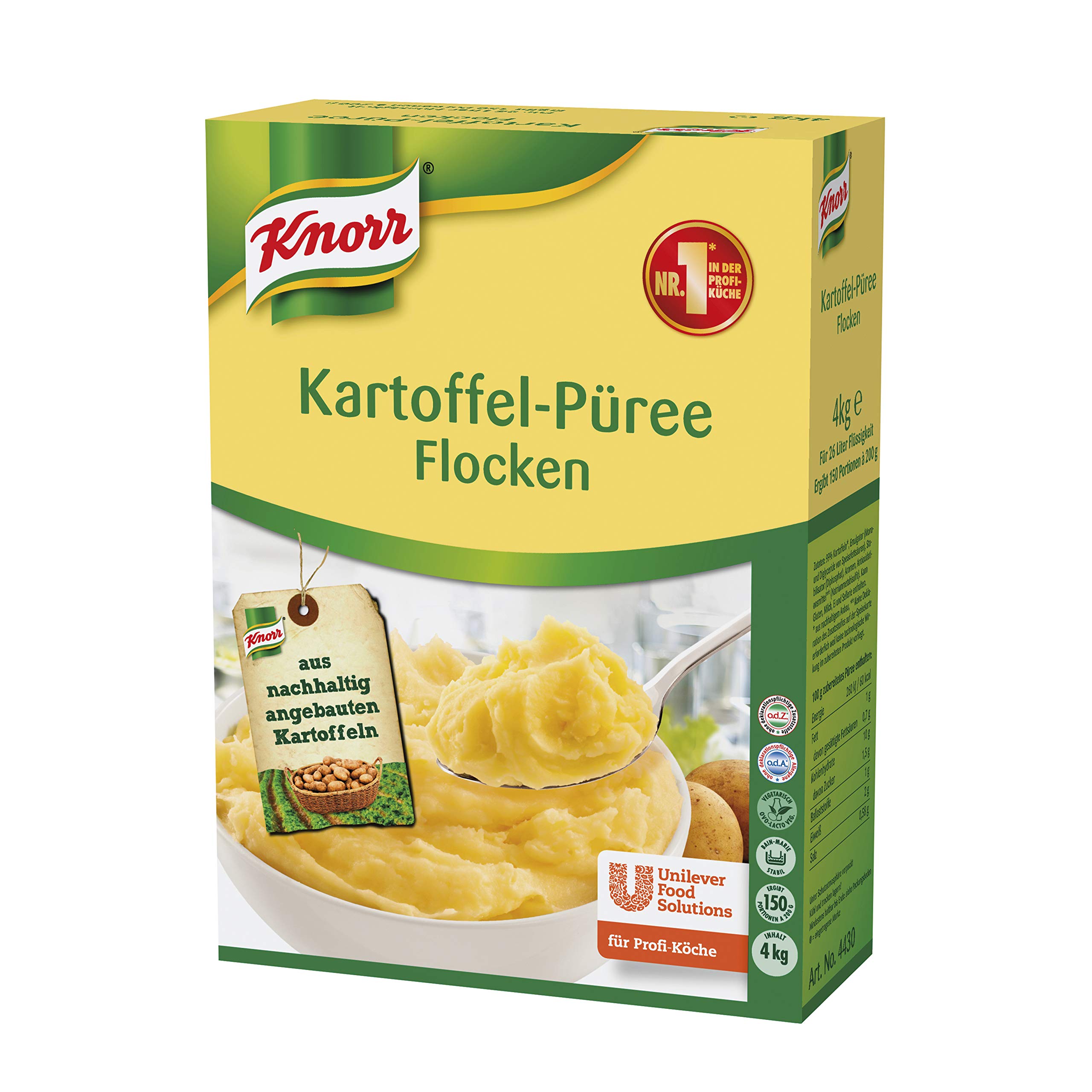 Knorr Kartoffel-Flocken Püree (aus Qualitäts-Kartoffeln) 1er Pack (1 x 4kg)