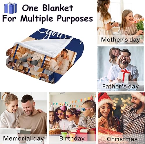 Miniatura 5 de Manta personalizada para parejas, regalos de Navidad para pareja, novia, novio, fotos personalizadas con nombres, manta de fotos personalizada para