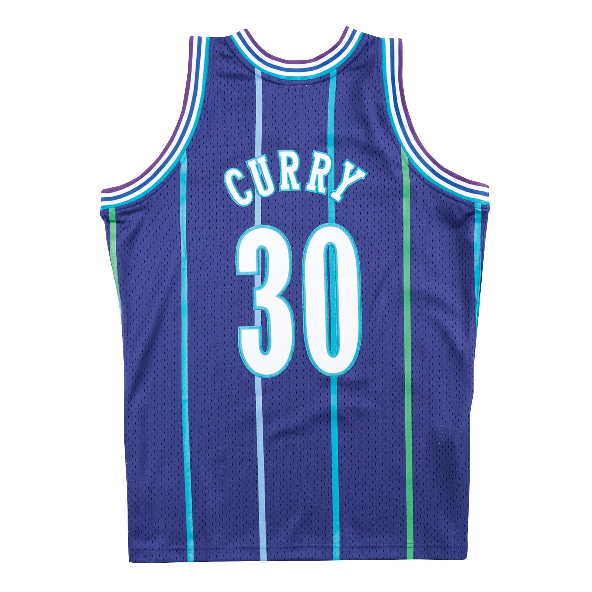 Mitchell & Ness NBA Hardwood Classics Charlotte Hornets - Dell Curry #30 - Uomo Swingman Jersey - Viola Turchese