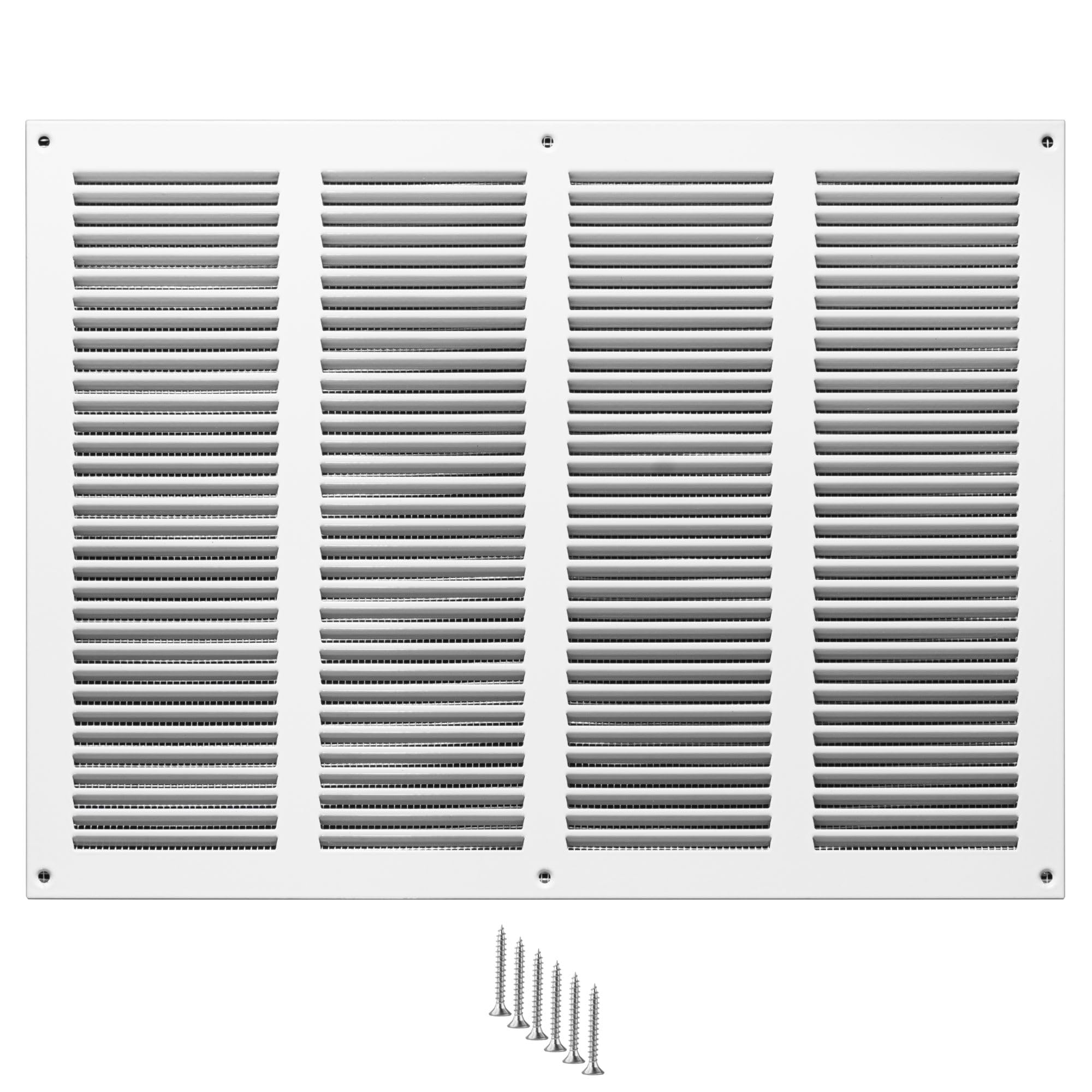 400x300mm Vent Cover - White 16x12 inch Air Grille for Wall and Ceiling - Metal Ventilation Grille with Mesh - Rectangular Ventilation Register for Indoor and Ourdoor Use