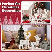 Vista 5 de Sanwuta 2 piezas de decoración navideña de renos de Navidad, decoración de escritorio de ciervos de Navidad, decoración de mesa de reno rústico