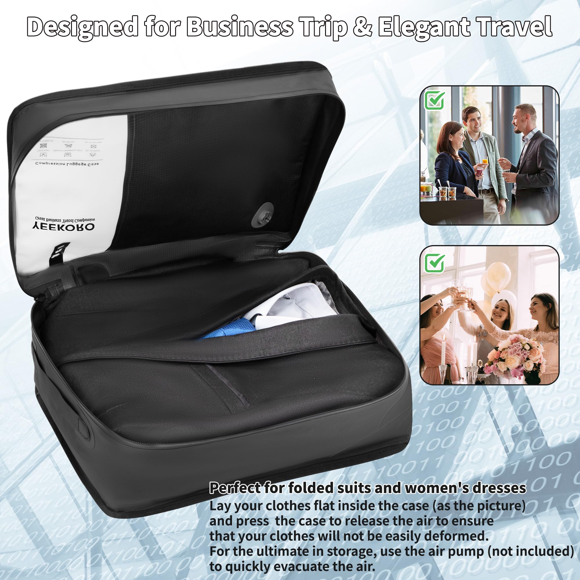 Cubi da imballaggio per viaggi, sacchetti sottovuoto per viaggi di lavoro, cubi di imballaggio a compressione per valigie, borse organizer per bagagli per donne e uomini accessori da viaggio