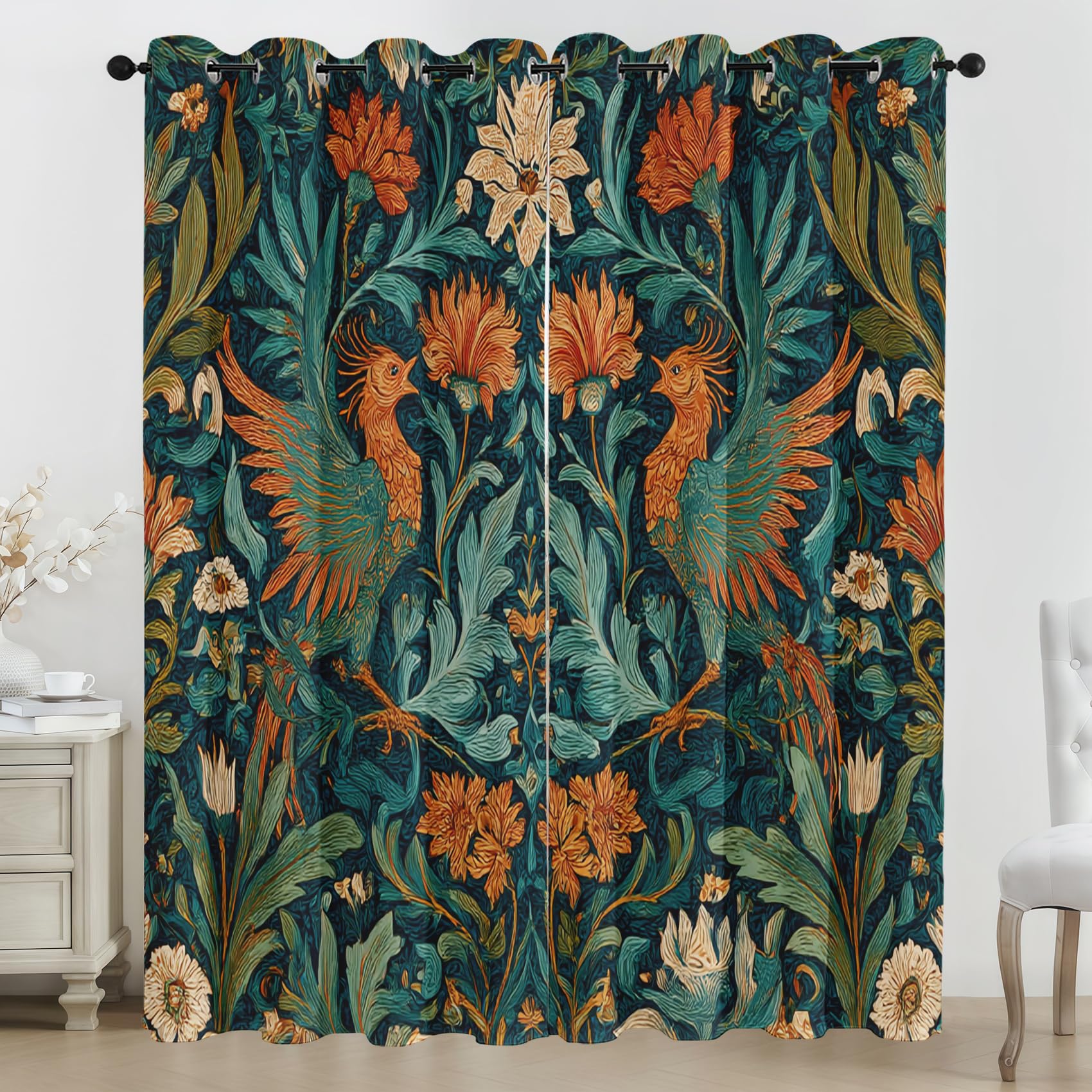 Rideaux chambre occultants et thermiques motif fleur William Morris