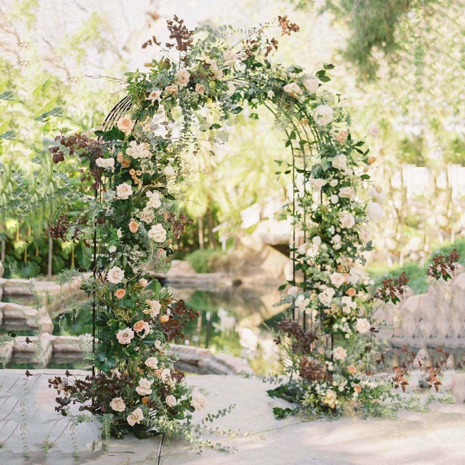 Jardín Arco Decorativo, Arco de Rosas Trepadoras,decoración Floral Boda Fiesta Nupcial con Metal + PE Material, for el jardín al Aire Libre Césped Backyard Party Decoration Supplies