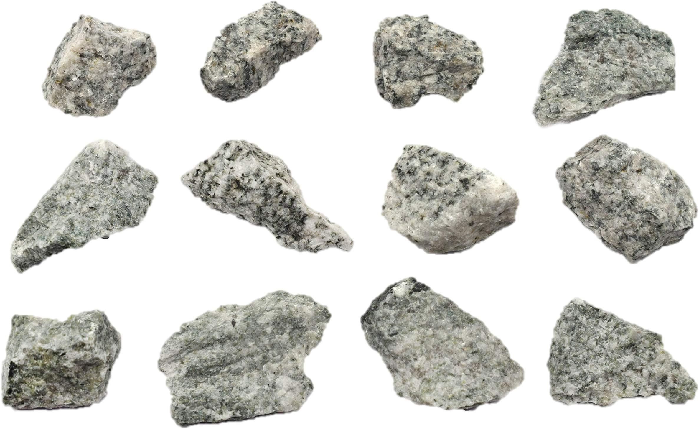 EISCO 12PK Raw Porphyritic Granite, Igneous Rock Specimen - Approx. 1"- Geologist Selected & Hand Processed - Great for Science Classrooms