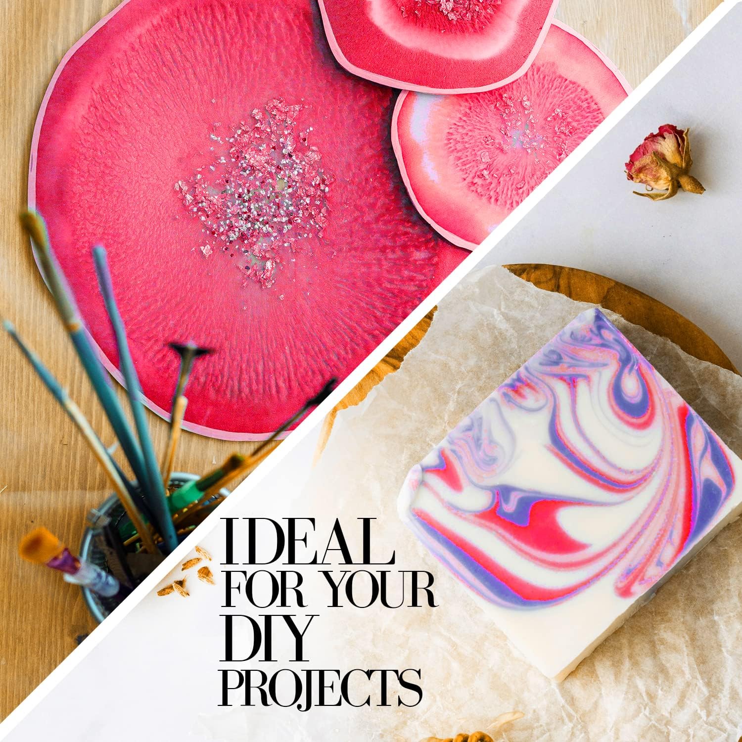 Hot Pink Mica Powder for Epoxy Resin 56g / 2oz. Jar - Techarooz 2 Tone Resin Dye Color Pigment Powder for Lip Gloss, Nails, Colorant for Bath Bombs & Soap Making - Image 5