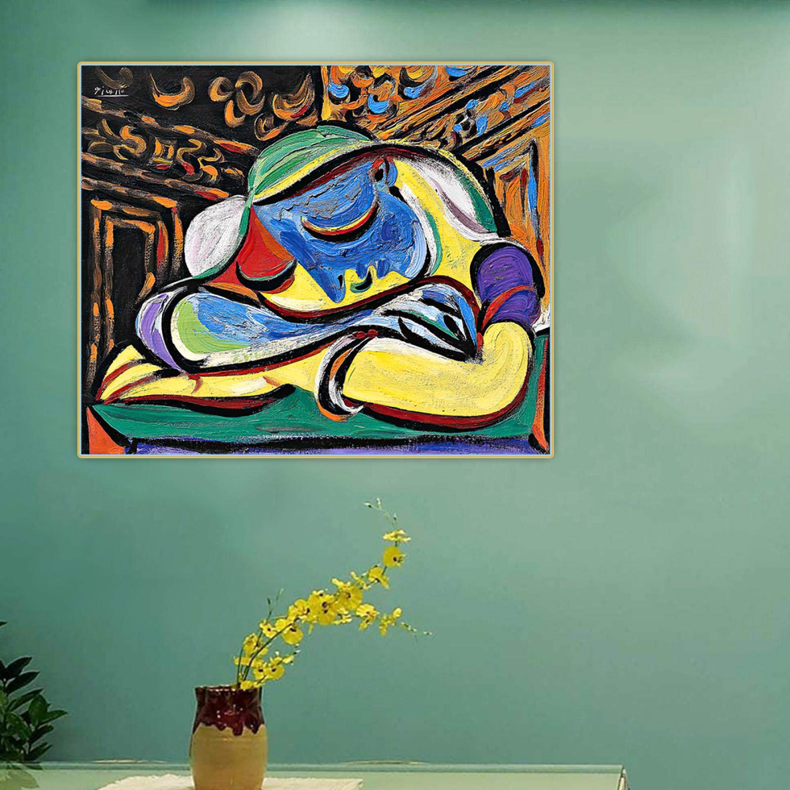 Impresiones en lienzo Pablo Picasso 《Niña durmiendo》Lienzo Pintura al óleo Obra de arte Póster Cuadro decorativo Pared Hogar Sala de estar Decoración 60x75cm Sin marco