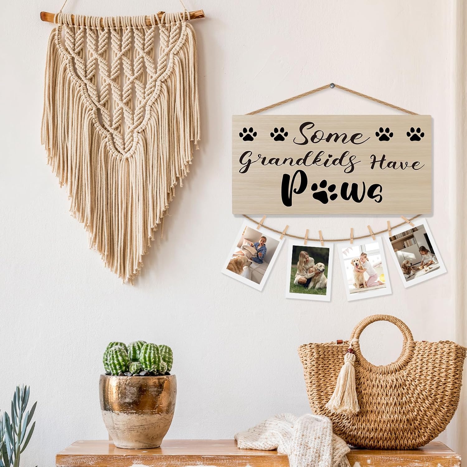 Dog Grandparents Gifts Picture Frame Photo Holder for Wall, Dog Grandma Grandpa Lovers Owner Gifts, Pet Lover Gift Photo Hanging Display Picture Board for Wall Decor - Image 3