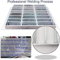 Vista 5 de Rejilla de drenaje de acero galvanizado con borde de 12 x 12 pulgadas, Clase B, 28100 libras, cubierta de canal de entrada de alta resistencia