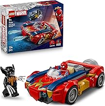 LEGO | Marvel Spider-Man vs. Venomized Wolverine - Superhero Toy with Car Model, 2 Minifigures and 2 Spring Shooters - Gift for Kids and Fans 7 Years and Up - 76336