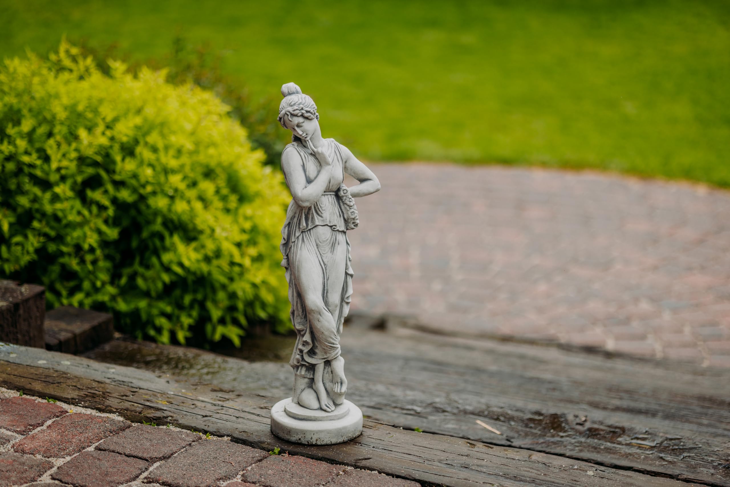 gartendekoparadies.de Statuetka damska, kamienna figurka, wys. 66 cm, 11 kg, szara, odporna na mróz z odlewu kamiennego do użytku na zewnątrz