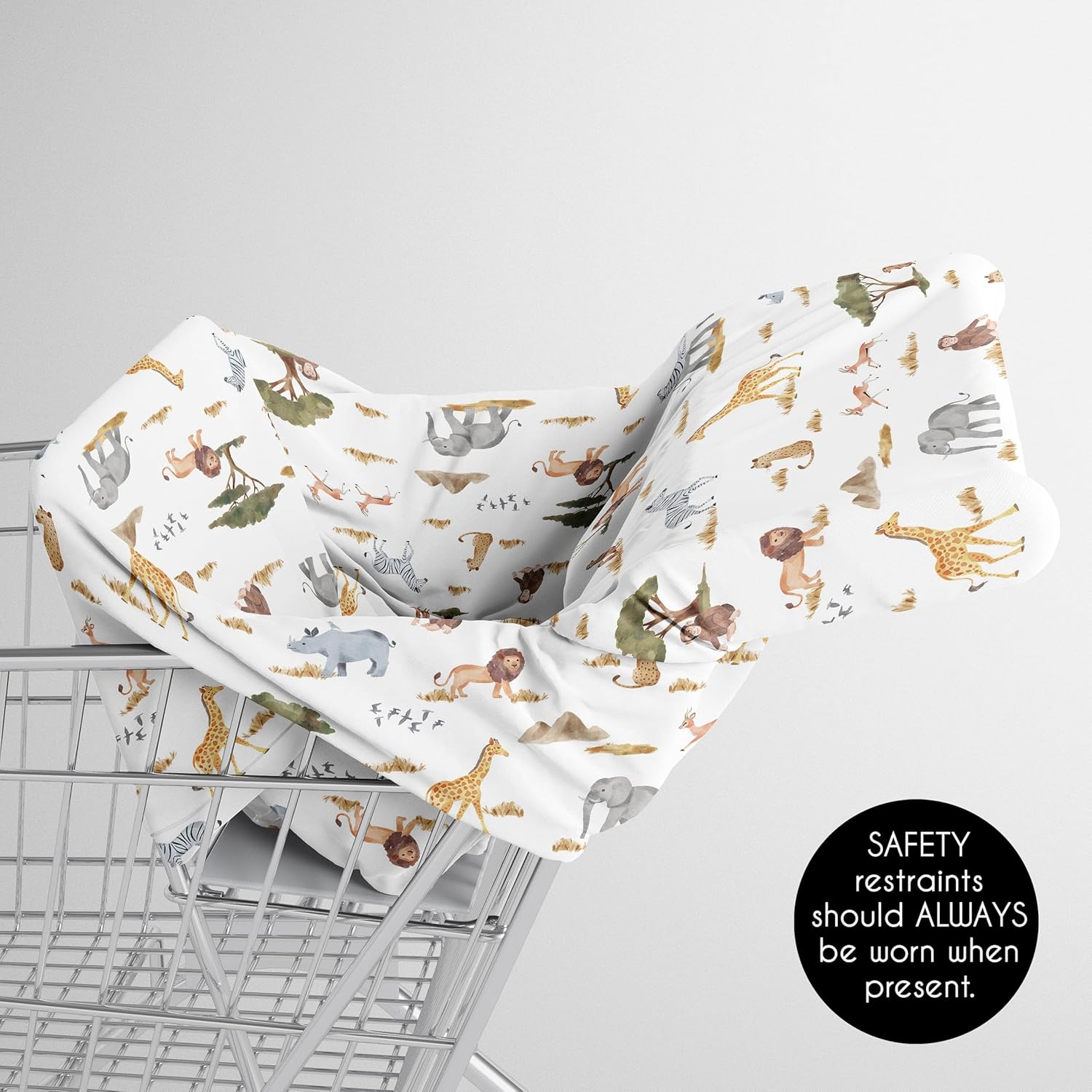 Sweet Jojo Designs Jungle Animals Boy Girl Unisex/Gender Neutral Infant Baby Car Seat Cover Nursing Breastfeeding High Chair Shopping Cart Stroller Carrier Multipurpose Use Wildlife Safari Giraffe