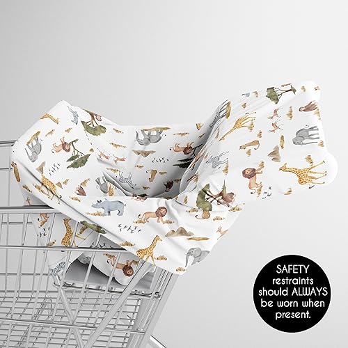 Miniatura 4 de Sweet Jojo Designs Jungle Animals Boy Girl UnisexGénero Neutral Bebé Asiento de Coche Cubierta de Enfermería Lactancia Lactancia Silla Alta Silla