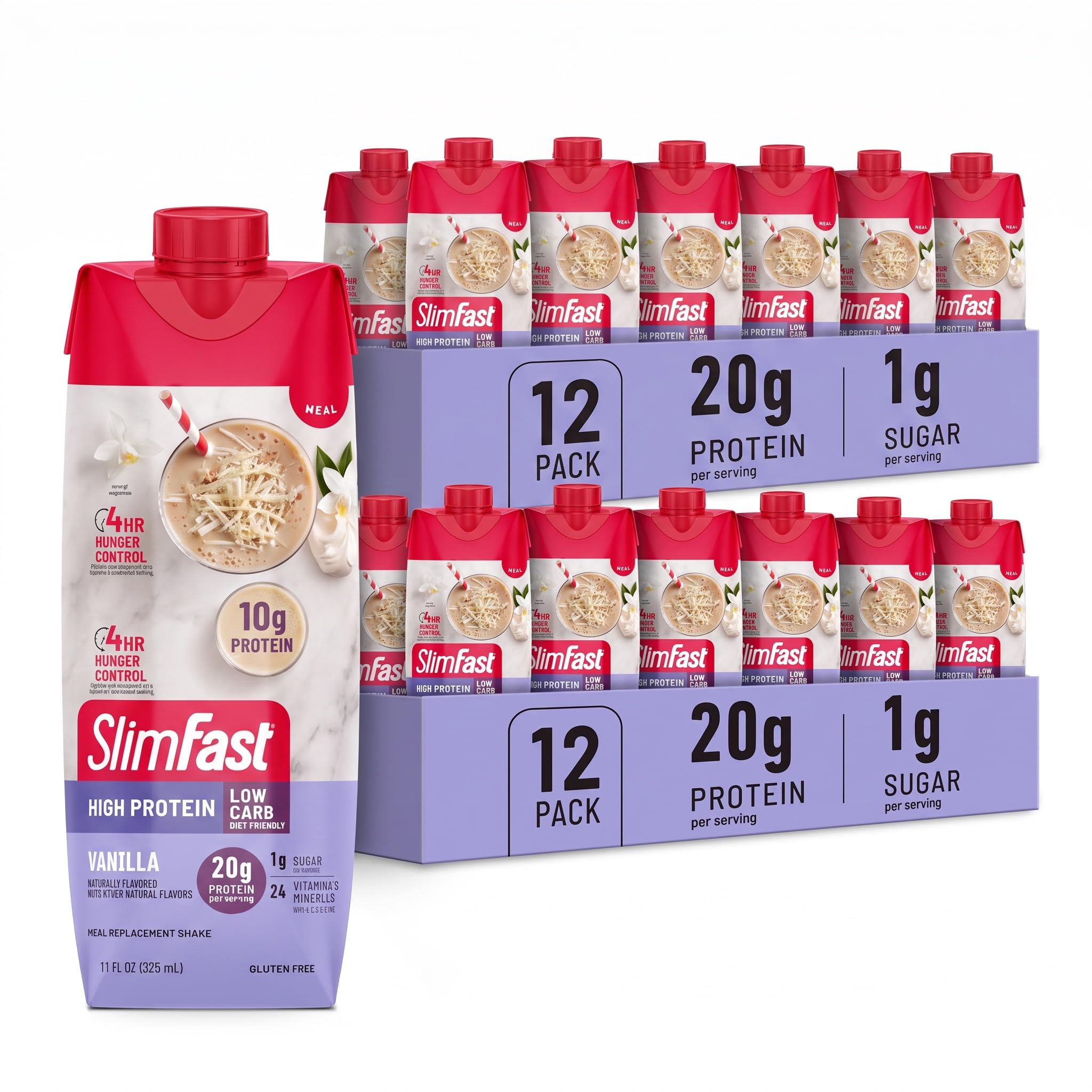 SlimFast Protein Shake, Chocolate- 20g Protein, Meal Replacement Shake Ready to Drink, High Protein with Low Carb and Low Sugar, 24 Vitamins and Minerals, 12 Count (Pack of 1) (Packaging May Vary) — Amazon image 16